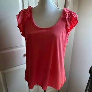 NWT Coral Ruffle tank​